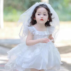 বেবি হোয়াইট মেশ প্রিন্সেস ড্রেস 🤍 Baby White Mesh Princess Dress 👗