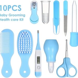 10 PCS Baby Grooming Health Care KIT for New Borns and Toddlers (Blue) Ideal for Travelling & Home Use